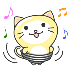 [LINEスタンプ] キラッと光る電球猫のミー