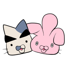 [LINEスタンプ] ミツミミとブチネコ