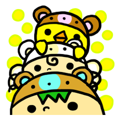 [LINEスタンプ] かぶりものクマさん・お仕事編の画像（メイン）