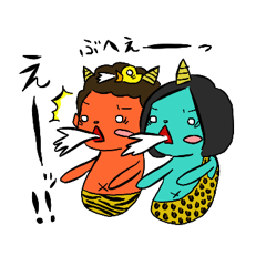 [LINEスタンプ] アカニーとアオニー