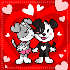 [LINEスタンプ] PUPPY LOVE - OLLIE AND ANGELの画像（メイン）