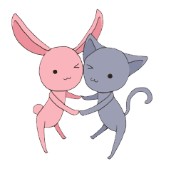 [LINEスタンプ] うさぎ＆ねこ