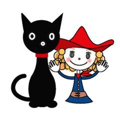 [LINEスタンプ] 黒猫と女の子