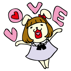 [LINEスタンプ] おかっぱうさこの画像（メイン）