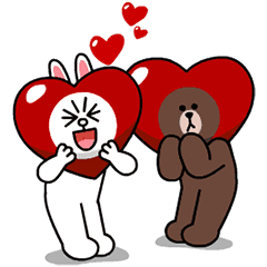 [LINEスタンプ] ブラウン＆コニー ドキドキデート♪の画像（メイン）