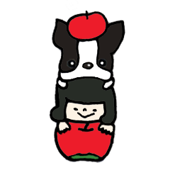 [LINEスタンプ] りんごのベレー帽 あっぷるちゃんの画像（メイン）