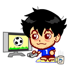 [LINEスタンプ] ホームサポーター サッカー編 青1