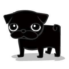 [LINEスタンプ] 黒パグのDOM。の画像（メイン）