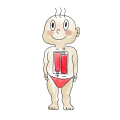 [LINEスタンプ] 単三電池で動く男の画像（メイン）