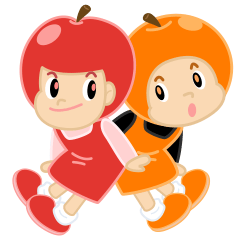 [LINEスタンプ] Apple ＆ Orange