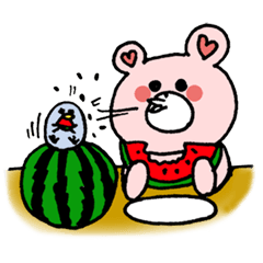 [LINEスタンプ] ぴんくま＆とりん SUMMERの画像（メイン）