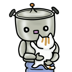 [LINEスタンプ] 鍋型ロボット
