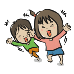 [LINEスタンプ] お姉ちゃんと弟くん