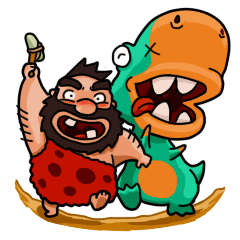 [LINEスタンプ] Cave Duo's Prehistoric Fun