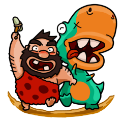 [LINEスタンプ] Cave Duo's Prehistoric Funの画像（メイン）