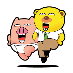 [LINEスタンプ] Pp Bear and Pants Pig