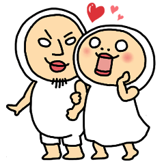 [LINEスタンプ] しろめちゃんとおまめさん