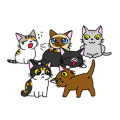 [LINEスタンプ] 6 Neko Stikers (1)の画像（メイン）