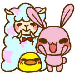 [LINEスタンプ] うさひよともふもふさん