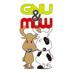 [LINEスタンプ] GNU＆MOW ヌウ＆モウ