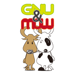 [LINEスタンプ] GNU＆MOW ヌウ＆モウの画像（メイン）