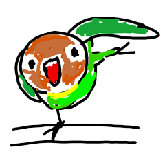 [LINEスタンプ] らくがきボタンインコ