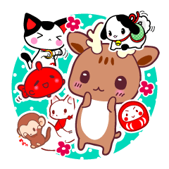 [LINEスタンプ] 日本の神様と福呼ぶ動物たちの画像（メイン）