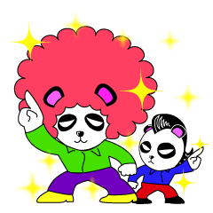 [LINEスタンプ] モヒパンダとアフロ3兄弟