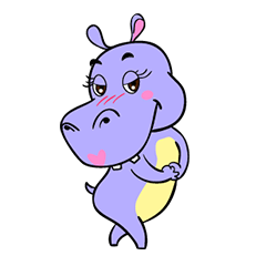 [LINEスタンプ] Tina : My naughty hippoの画像（メイン）