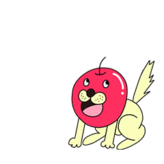 [LINEスタンプ] りんご犬