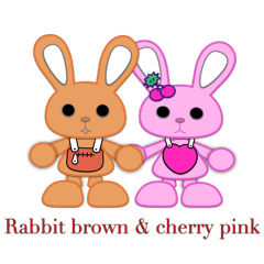 [LINEスタンプ] Rabbit Brown ＆ Cherry Pink