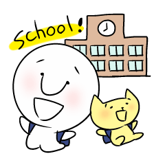 [LINEスタンプ] ピースケ＆アルプ学校へ行くの巻