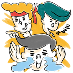 [LINEスタンプ] ポジティブな男たちの画像（メイン）