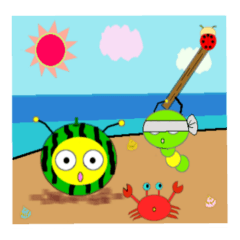 [LINEスタンプ] ハッピー＆イモッピー 夏バージョン