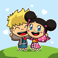 [LINEスタンプ] LOVE AND FRIENDSHIP - AKI AND AIKA