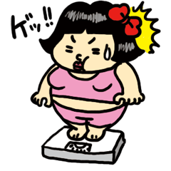 [LINEスタンプ] 【ダイエットに奮闘中！】汗かき桃子さん！の画像（メイン）