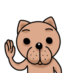 [LINEスタンプ] ひらがな犬のポチ