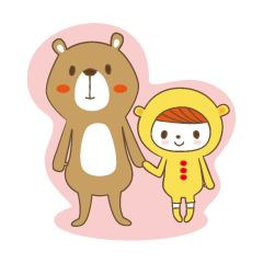 [LINEスタンプ] 茶くまさんときぐるみくんの画像（メイン）