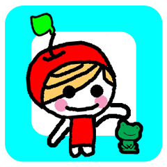 [LINEスタンプ] ほめたがリンゴちゃんの画像（メイン）