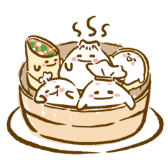 [LINEスタンプ] ポチャン 餃子 。