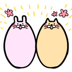 [LINEスタンプ] うさぎと猫の日常の画像（メイン）