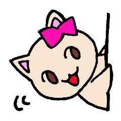 [LINEスタンプ] リボンにゃんこ