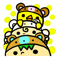 [LINEスタンプ] かぶりものクマさん 英語版