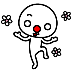 [LINEスタンプ] 赤鼻で片眉毛なやつの画像（メイン）