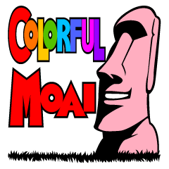 [LINEスタンプ] COLORFUL MOAI