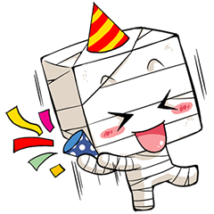 [LINEスタンプ] MUMU the box-head Mummyの画像（メイン）