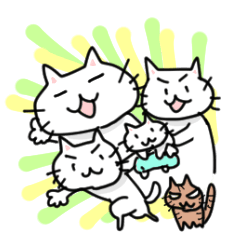 [LINEスタンプ] ねこ親子の連絡の画像（メイン）