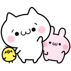 [LINEスタンプ] しろいねこと仲間たち