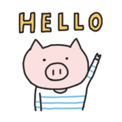 [LINEスタンプ] Hello！ ブタくんの画像（メイン）