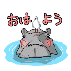 [LINEスタンプ] わくわく動物園（主にカバ）